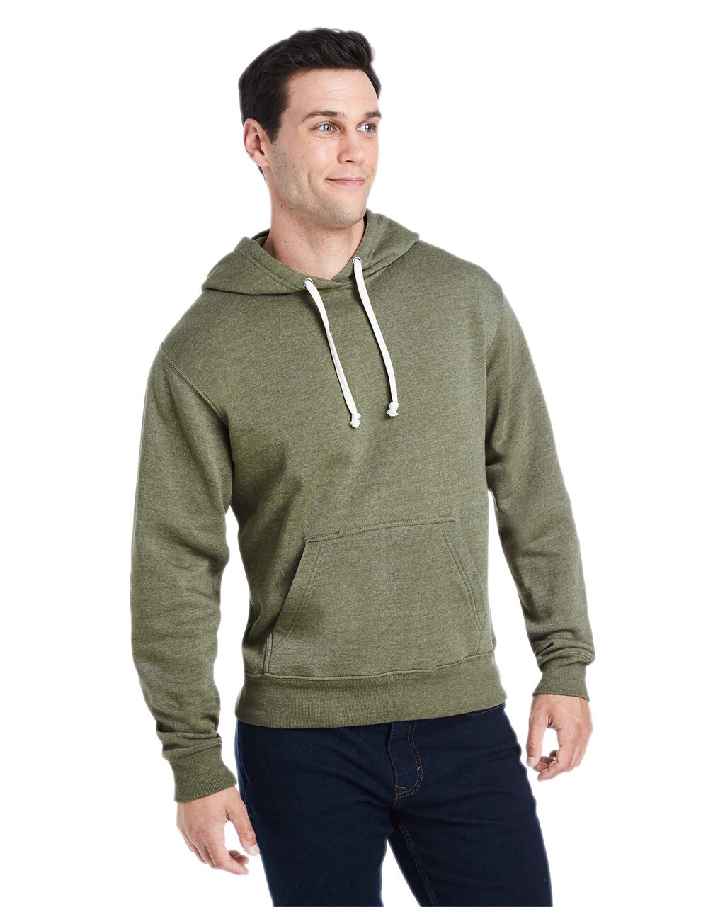 J America® Triblend Pullover Long Sleeve Fleece Hooded Sweatshirt